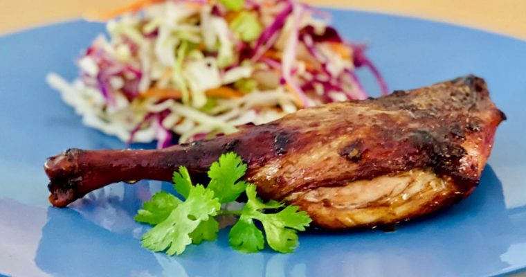 Hoisin Lacquered Duck Legs with Asian Slaw